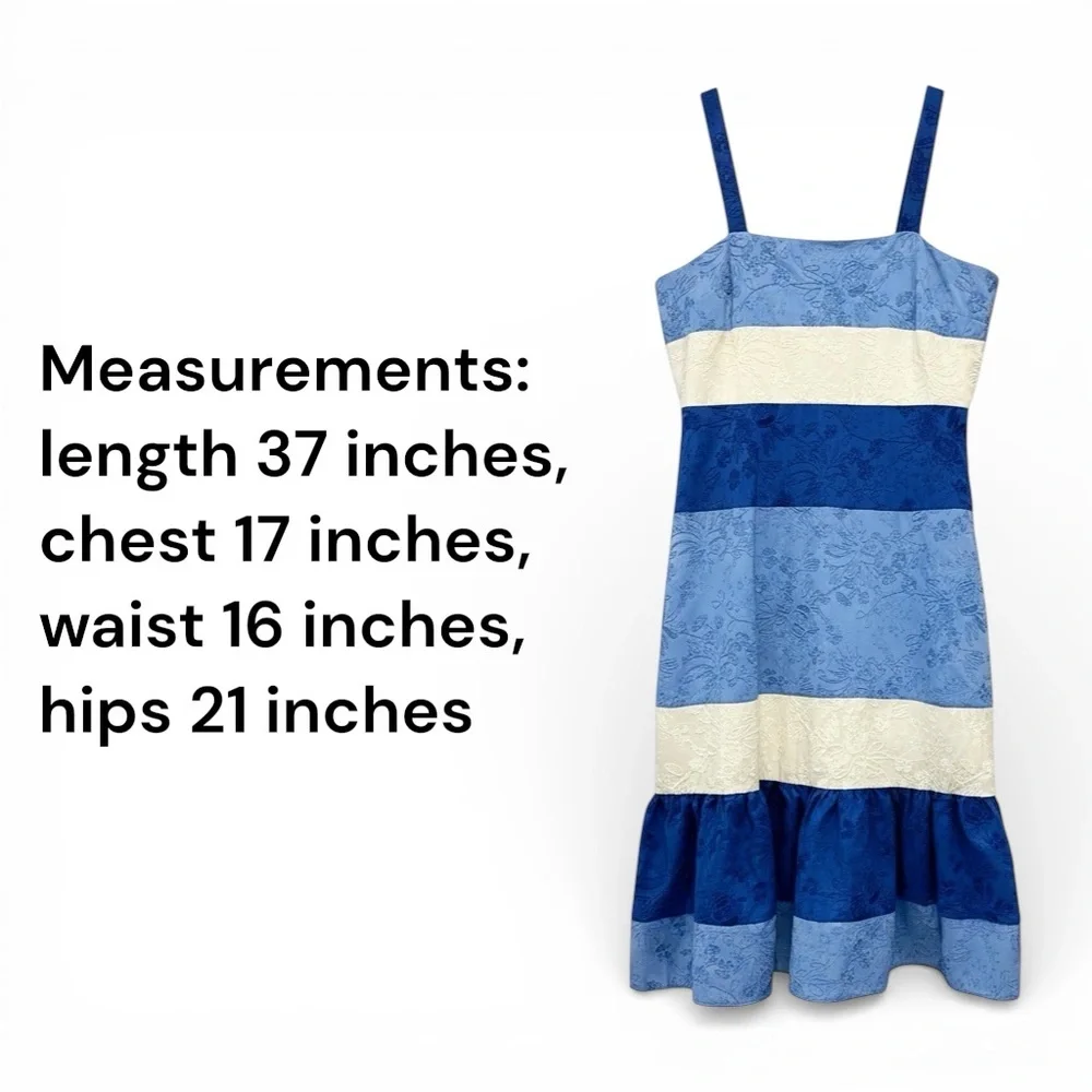 Gianni Bini Sleeveless Midi Dress Women Size 10 Blue White Striped NWT